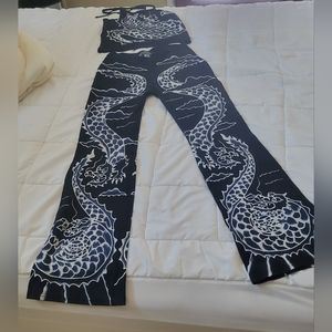 Carrie Daway Dragon pants and halter top